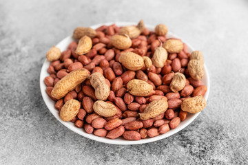 Peanut close up. Breakfast, healthy food. It can be used as a background