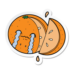 sticker of a cartoon orange