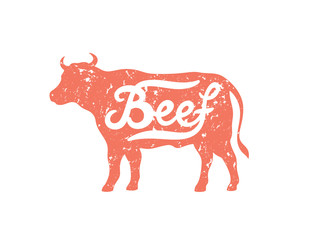 Beef logo. Bull silhouette. Vector illustration