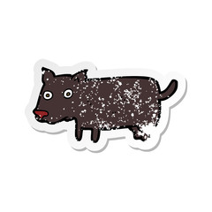 retro distressed sticker of a cartoon little dog