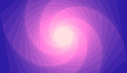 Hexagon spiral. Abstract pink and blue gradient background. Vector illustration