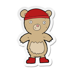 sticker of a cartoon teddy bear