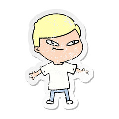 Fototapeta premium distressed sticker of a cartoon boy