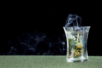 exotic smoke on black background