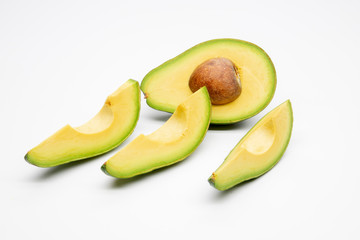 Fresh avocado isolated on white background