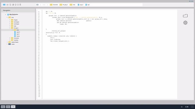 programming, coding and technology concept - system command processing on computer display