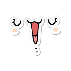sticker of a cute happy cartoon face