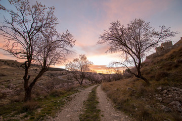 The town of Morella on top of the mountain