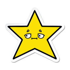 sticker of a cute cartoon gold star