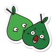 sticker of a cute cartoon pears