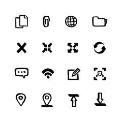 Fototapeta premium Naive style Web icon set. Web and mobile UI Doodle ink style Set of icons. Vector hand drawn naive style line icons