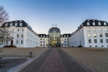 Germany, Ancient saarbruecken castle building in sunset light