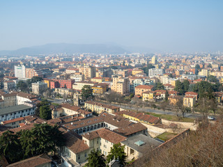 Fototapeta na wymiar view of Brescia city with street Fossa Bagni