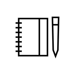 Notebook and pen icon. Typing sign