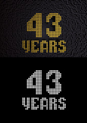 Golden number forty-three years. 3D render