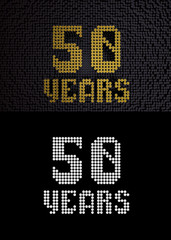 Golden number fifty years. 3D render