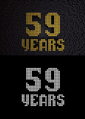 Golden number fifty-nine years. 3D render