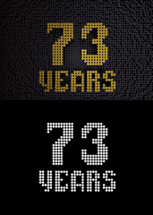 Golden number seventy-three years. 3D render