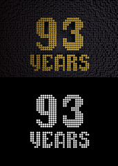 Golden number ninety-three years. 3D render