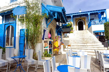 Colorful builidngs in Sidi Bou Said, Tunisia