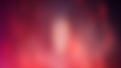 Dark empty stage, multicolored rays of neon searchlight, wet asphalt, smoke, night shooting, bokeh color. 