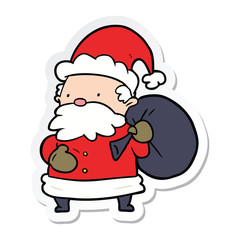 sticker of a cartoon santa claus