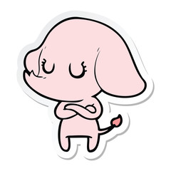 sticker of a cute cartoon elephant