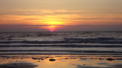 Sunset near Ostende in Belgium