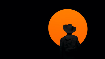 silhouette of man on black background