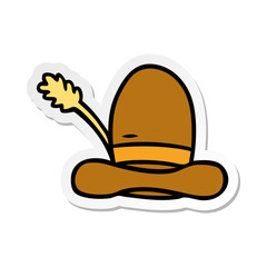 sticker cartoon doodle of a farmers hat