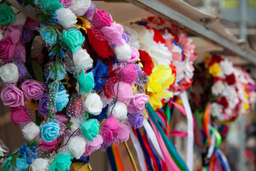 colorful beads in basket