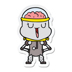 sticker of a happy cartoon robot