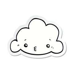 sticker of a cute cartoon cloud