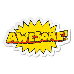 sticker of a awesome cartoon shout