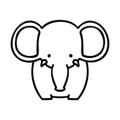 quirky line drawing cartoon elephant