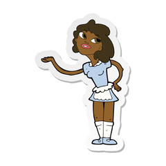 sticker of a cartoon waitress serving