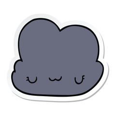 sticker of a cute cartoon cloud