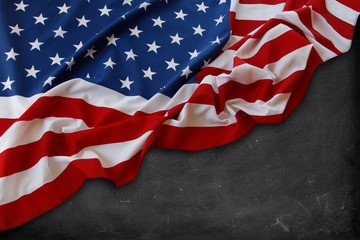 Flag on blackboard