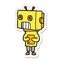 sticker of a cartoon robot
