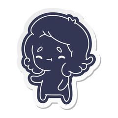 cartoon sticker of a kawaii cute ghost