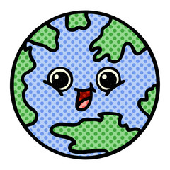comic book style cartoon planet earth