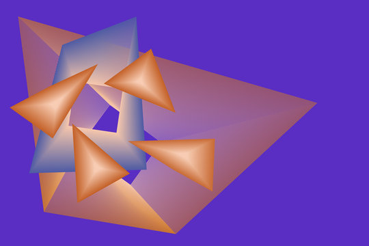 Abstract  geometrical figures on violet