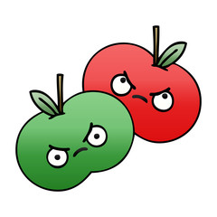 gradient shaded cartoon apples