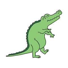 quirky hand drawn cartoon crocodile