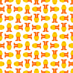 Chick pattern seamless. Little chicken cartoon style background. Baby Fabric Texture