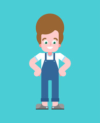 Little boy isolated. youngster guy Vector illustration
