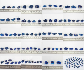Macro mineral stone Malachite and Azurite against white background