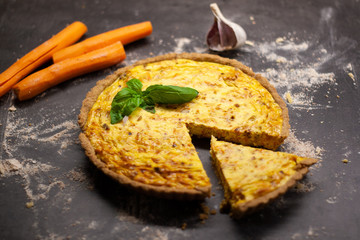 Fresh homemade carrot quiche