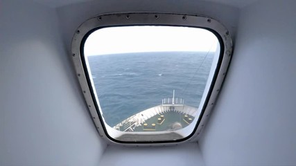 Irish ferry driving to Dublin harbour - Ireland