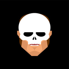 Man face in Skeleton Mask isolated. Vector illustration